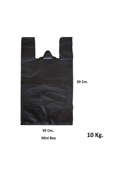 Siyah Dökme Market Poşeti Torbası - Hışır Atlet Poşet - Mini Boy - 20 X 35 Cm. - 10 Kg.