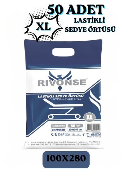 Yeni Nesil Beyaz Lastikli Xl Sedye Örtüsü 100x280 50 Adet