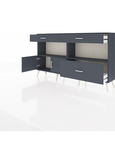 Arges Konsol 2 Raflı 3 Çekmeceli 2 Kapaklı 176x30x99 Antrasit-ant Antrasit-antrasit Arges Konsol 2 Raflı 3 Çekmeceli 2 Kapaklı 176x30x99 Antrasit-ant Antrasit-antrasit