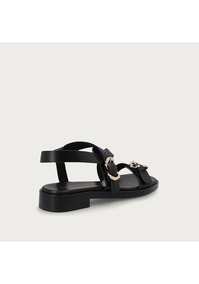 Nero Black Sandalet Kadın 87m6 Frau Leather Multi-strap Sandals siyah