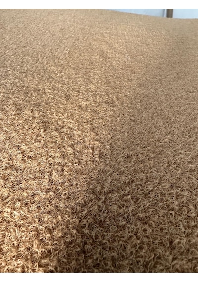 Eldione Kaymaz Tabanlı Baskılı Şık Kapı Önü Paspası 45x70 Cm Coco Hasır Görünümlü Velür Paspas Kahverengi