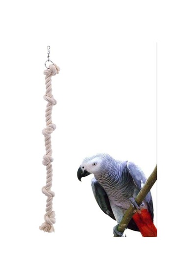 Papağan Kuş Stres Halatı 40 Cm Kuş Kafesi Aksesuarı