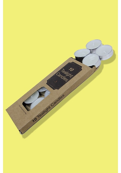 Kutulu Buhurdanlık Tealight Mum 10 Ad. Buhurdanlık Için Özel Olarak Üretilmiştir Beyaz