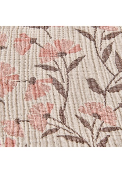 Soft Vinerya Tek Kişilik Yatak Örtüsü - Krem / Kiremit - 160x255 Cm Çok Renkli