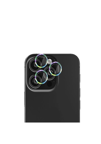 Apple Uyumlu iPhone 16 Pro/16 Pro Max Lens Koruyucu Halka Set-al8114 Gökkuşağı
