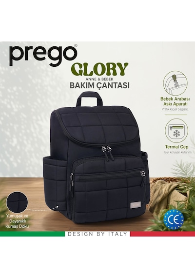 Prego Glory Bebek Bakım Çantası Siyah 3070