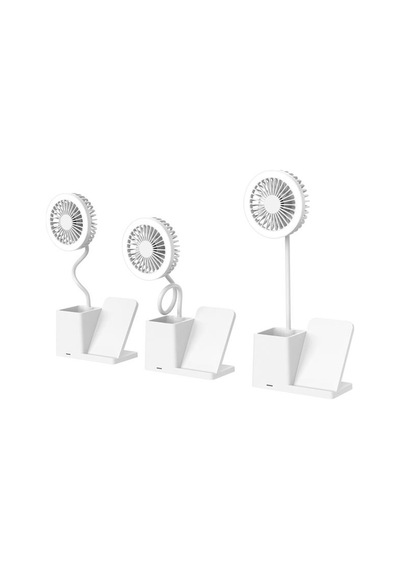 S-link Sl-m9055 10 Watt Kablosuz Şarj İstasyonlu Fanlı Kalemlikli Masa Lambası Beyaz Renkli