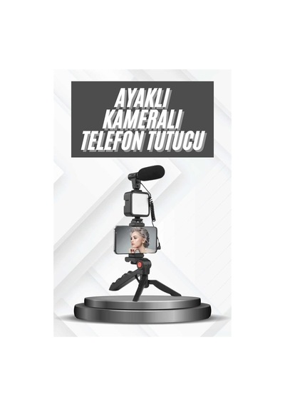 Telefon Tutucu Youtuber Video Kayıt Mikrofonlu Işıklı Standart