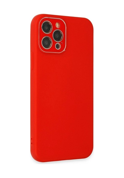 Newface - 419 - İphone 12 Pro Kılıf Lansman Glass Kapak - Edntrend - - Kırmızı
