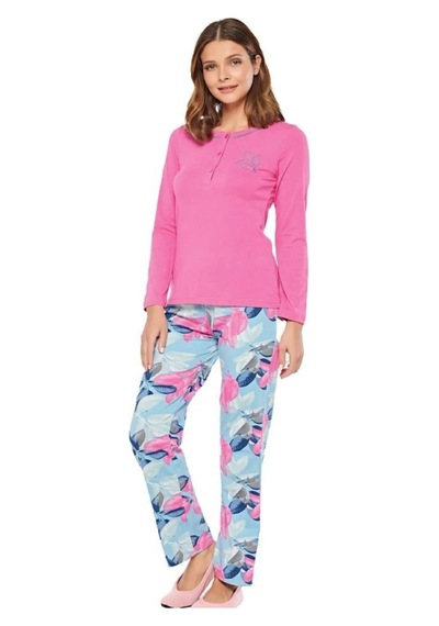 Alperi 79-466 Kadın Uzun Kol Pijama Takım PEMBE