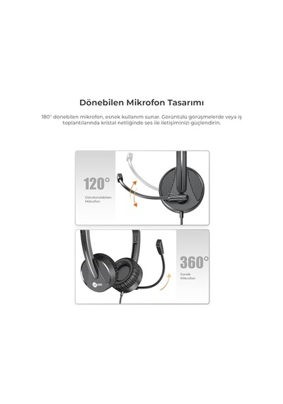 Usb Kablolu Mikrofonlu Kulak Üstü Kulaklık - Pc Laptop Tablet Telefon Uyumlu Ergonomik Kulak Yastıkları Iş Oyun Ç