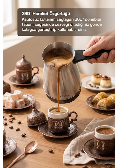Sinbo Scm-9039 Elektrikli Türk Kahve Makinesi 5 Fincan 500 Ml Paslanmaz Çelik Cezve