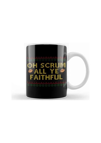 Rugby Christmas Oh Scrum All Ye Faithful Kupa Bardak Porselen Karışık