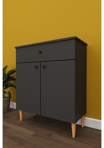 Modern Çekmeceli Çok Amaçlı Mutfak Banyo Dolabı %100 Mdf Erzak Kiler Dolabı Fd01 Antrasit