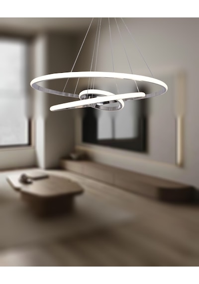 Tt300-3 Kr Tt Aydınlatma 3 Lü Krom Kaplama Gün Işığı Led Avize Krom