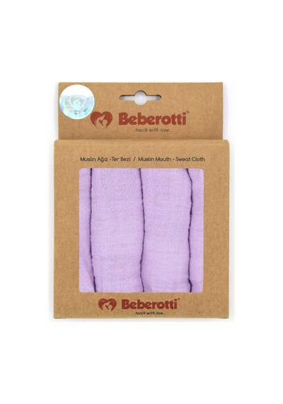 Beberotti 4'lü Müslin Bebek Ağız Bezi 25x25 Cm Çok Renkli