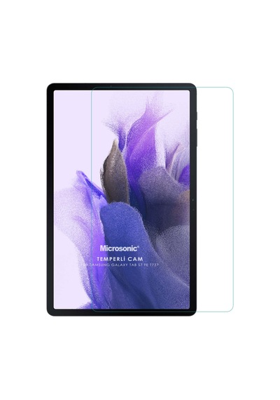 Microsonic Samsung Uyumlu Galaxy Tab S7 FE LTE T737 Tempered Glass Cam Ekran Koruyucu