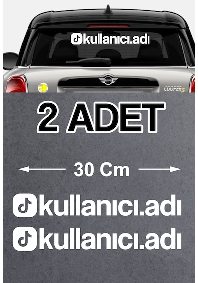 Sticker Dizayn Kişiye Özel Tik Tok Sosyal Medya Sticker - Araba Oto Motosiklet Karavan Cam Sticker - 00927 30 Cm