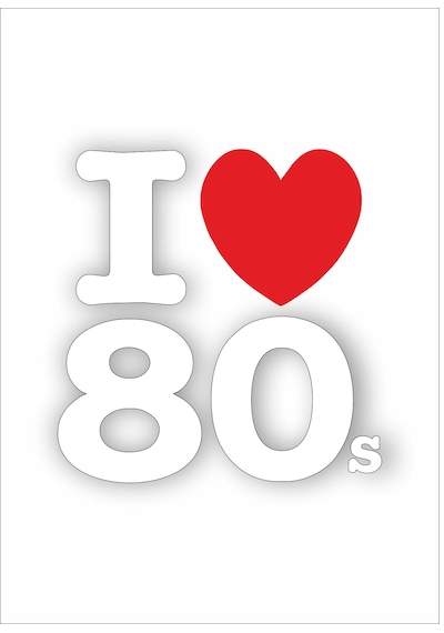 I Love 80's Sticker - Araba Oto Motosiklet Karavan Sticker - 00043 12X11 Cm
