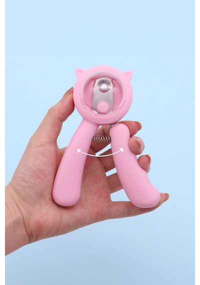 Çelik Pembe Emniyetli Hazneli Kedi Tırnak Makası Ve Törpü Set Cin823pm