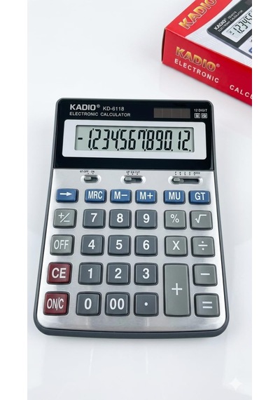 Kadio Kd-6118 Masaüstü Hesap Makinesi - 12 Haneli Büyük Lcd Ekran, Güneş Enerjili Ve Pilli, Çift Güç Kaynağı, Diğer