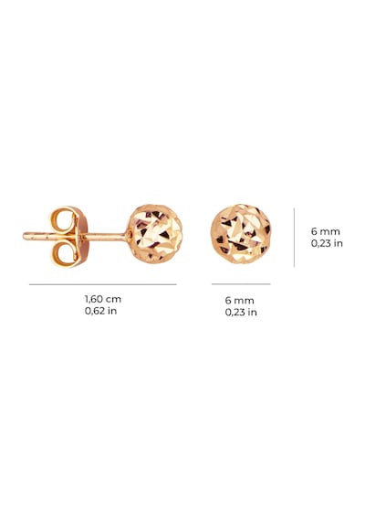 14 Ayar 6 Mm Altın Top Küpe 1,30 Gr-5982