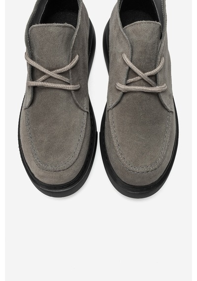 Luvishoes Luvi Shoes Lılya Füme Gri Süet Hakiki Deri Kadın Chukka Bot Füme - Gri