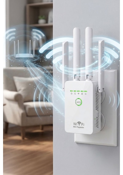 4 Antenli Wi-fi Sinyal Güçlendirici Menzil Genişletici Repeater İnternet Çekim Gücü Arttırıcı
