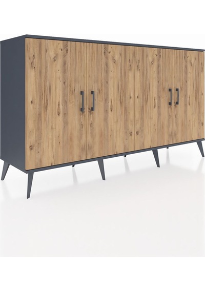 Hyperion Konsol 6 Raflı 4 Kapaklı 176x44x99 Antrasit-çam/antrasit Antrasıt/atlas Çam - Antrasıt Hyperion Konsol 6 Raflı 4 Kapaklı 176x44x99 Antrasit-çam/antrasit Antrasıt/atlas Çam - Antrasıt