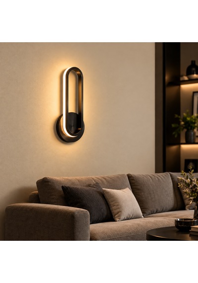 Luis Şarjlı Modern Led Duvar Apliği Günışığı Taşınabilir Usb Siyah