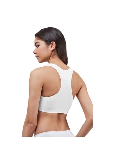 Normbody Kadın Dikişsiz Pedli Çapraz Askılı Sütyen Beyaz
