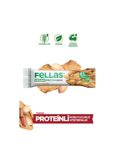 Fellas Protein Bar Yer Fıstığı Ezmeli 40 Gr x 12 Adet