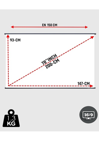 Gölge Stor En150cm Boy95cm Projeksiyon Perdesi Duvar Askılı Taşınabilir Yeni Akıllı Kumaş Işık Geçirmez 4k-8k
