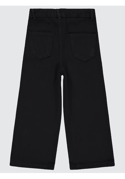 Civil Girls Çiçek Nakışlı 6-9 Yaş Pantolon - Siyah
