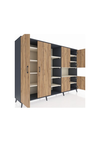 Hyperion Dolap 13 Raflı 6 Kapaklı 220x44x163 Antrasit-çam/aytaşı Atlas Çam/aytası - Antrasıt Hyperion Dolap 13 Raflı 6 Kapaklı 220x44x163 Antrasit-çam/aytaşı Atlas Çam/aytası - Antrasıt