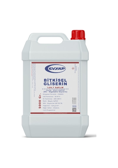 EVYAP Bitkisel Gliserin | %99.7 Saflık | Gıda Tipi Yenilebilir |