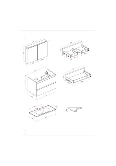 Kobos Lignum 100 Cm Banyo Dolabı Seti Watson Siyah Kobos Lignum 100 Cm Banyo Dolabı Seti Watson Siyah