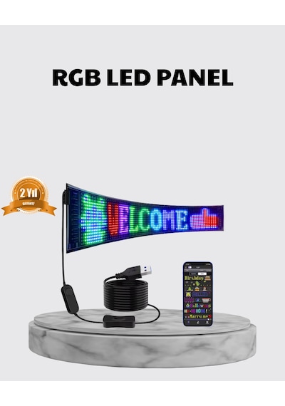 Rgb Led Panel - Çok Renkli, Kumandalı, Usb Bağlantılı Yazı Ve Gıf Gösterimli Akıllı Lamba
