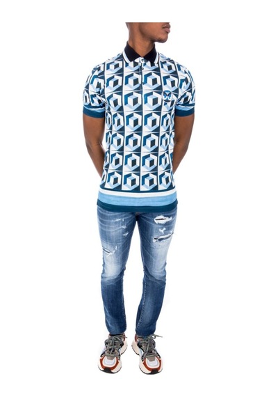 Dolce & Gabbana Dolce&Gabbana Erkek Tişört G8Lw6Z Beyaz Mavi
