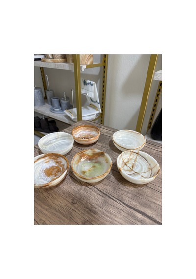 Doğal Oniks Kase El Yapımı Çerezlik, Sosluk Ve Meze Sunum Kasesi Bej - 906021648 Bej - 906021648