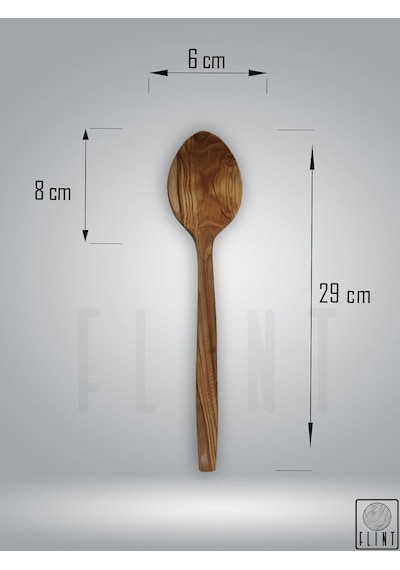 El Yapımı Zeytin Ağacı Tahta Kaşık 29 Cm / Doğal Ahşap Mutfak Kaşığı / Dayanıklı Servis Ve Yemek Kaşığ