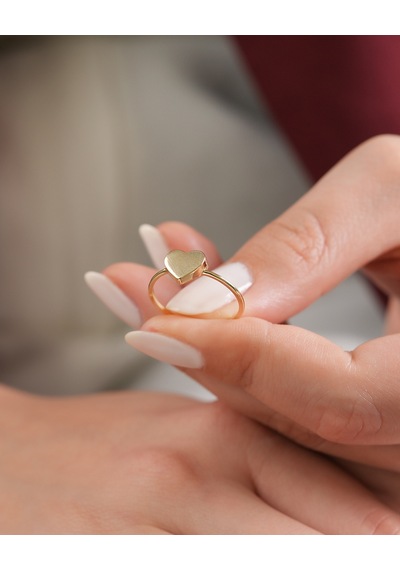 Debora Jewelry 14 Ayar Altın Kalpli Model Yüzük