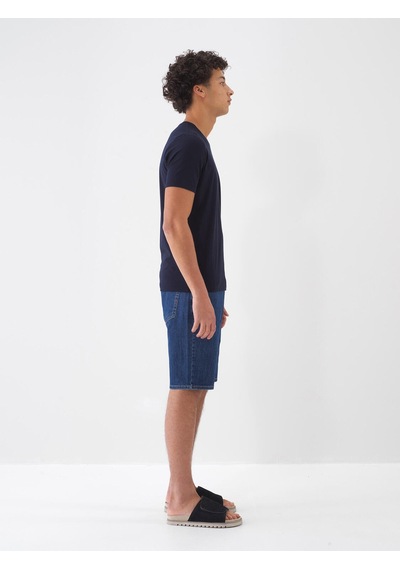 Xint Lacivert Pamuk Dokulu Slim Fit Tişört 502122