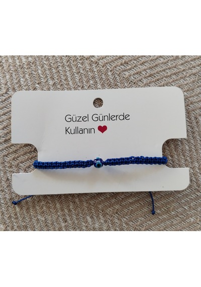 Nazar Boncuğu Örgülü Bileklik Lacivert