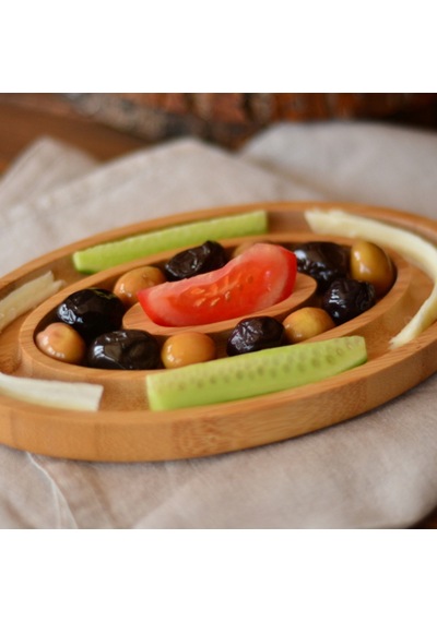Bambum Fufu Oval 3 Bölmeli Kahvaltılık & Çerezlik