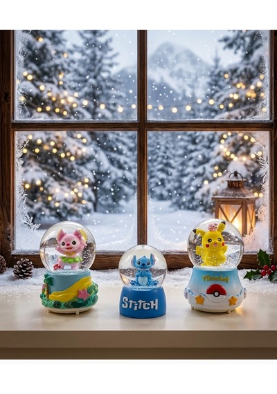 Müzikli Işıklı Püskürtmeli-12cm-8cm Pembe Ve Sarı Renk, Işıklı 9 Cm X 6 Cm Mavi Renk 3 Lü Kar Küresi 0
