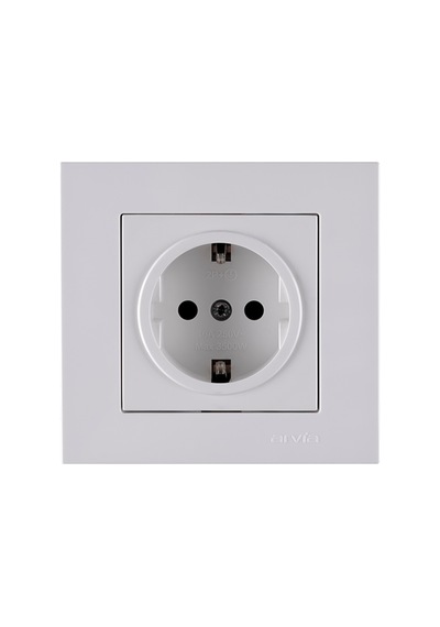 Karen Kar Beyaz Topraklı Priz 12 Adet Elektrik Prizi Modern Tasarım