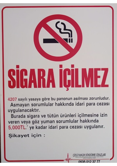 Dijital Baskı Sigara İçilmez Uyarı Levhası