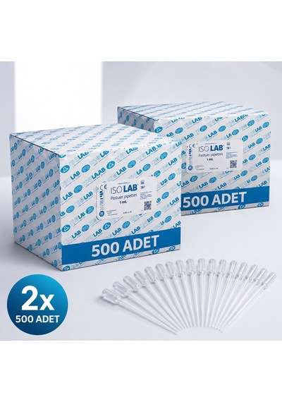 1 Ml Pastör Pipet 1000 Adet 2 X 500'lü Kutu Şeffaf Plastik Damlalık Alman Menşeli