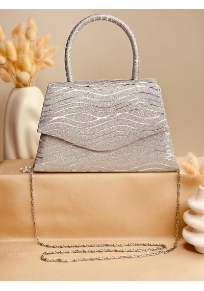 Elora Atelier Elora Liora Dalga Desenli Gümüş Simli Çanta Çok Renkli